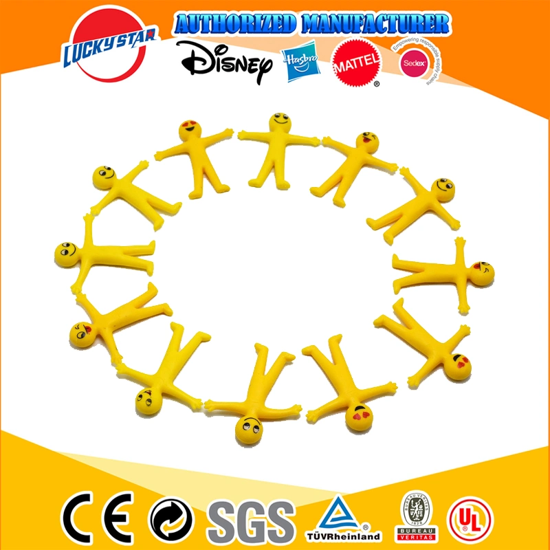 Amazon Hot Selling Yellow Stretchy Smiley Bendy Men Squishy Kids Stress Relieve Fidget Toys