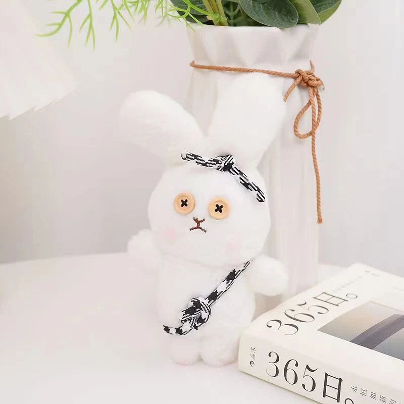 Cartoon Trendy Little White Rabbit Plush Toy Pendant Creative Little Bunny Keychain Student Backpack Accessories Gift